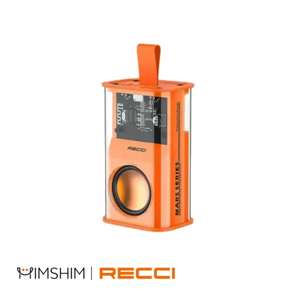 RECCI RSK-W30 Transparent Wireless Speaker with RGB Light- Orange Color